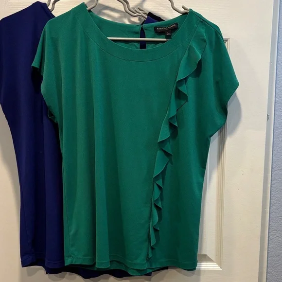 Banana Republic Women's Ruffle Blouses - Blue, Black, Green - Picture 8 of 9